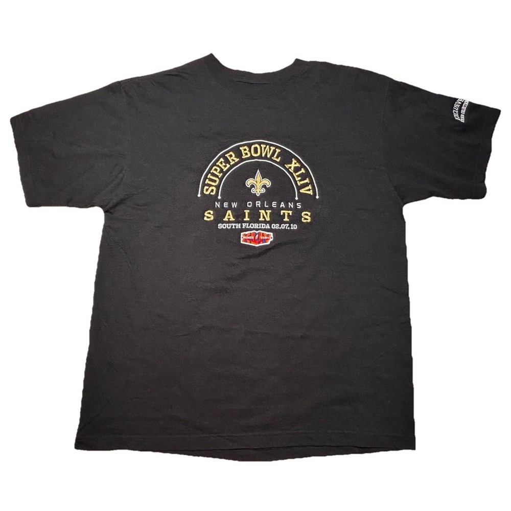 Reebok New Orleans Saints Super‎ Bowl XLIV Embroidered Shirt Exclusive Y2K L